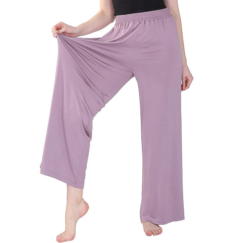 7XL Plus Size Women’s Soft Cotton Modal Pajama Pants - Comfortable Loose Wide Leg Sleepwear Trousers