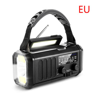 10,000mAh Solar Hand Crank Weather Radio with USB Charging, Emergency LED Flashlight, NOAA FM/AM/WB Power Bank