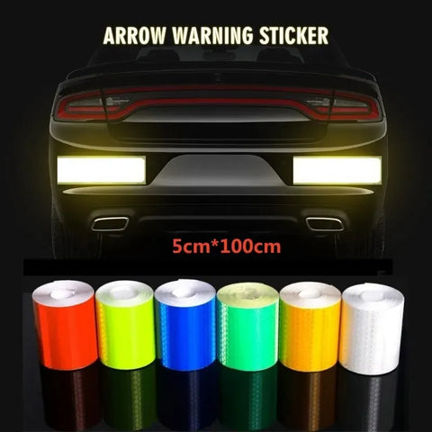 100cm x 5cm Reflective Tape Safety Warning Sticker for Cars & Motorcycles
