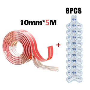 1-5m Self Adhesive Table Edge & Corner Protector Strip - Transparent Soft Bumper for Baby Safety