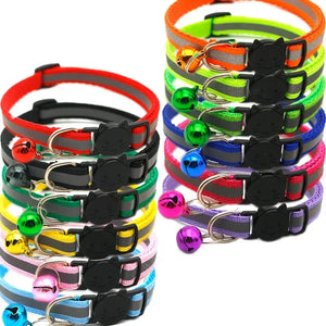 10-Pack Adjustable Cat & Kitten Safety Collars with Bells - Pet Collar Set