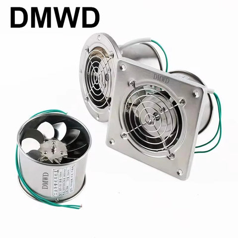 4" Stainless Steel Exhaust Fan Duct Air Ventilation Blower for Window, Toilet, Kitchen Ventilator Extractor