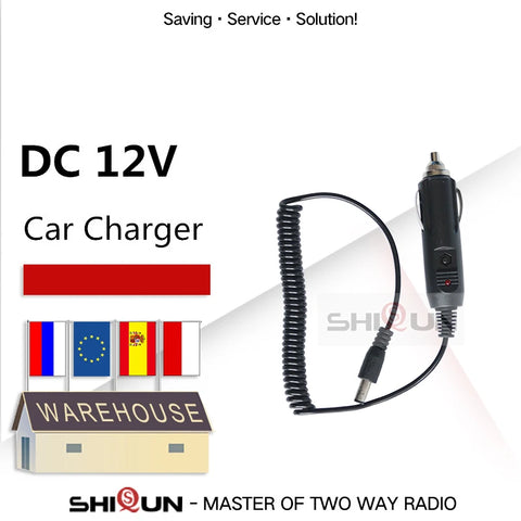 Car Charger Cable 12V for UV-9R Pro, UV-5R, UV-82, UV-68, Mate Max V2, DR-1801UV, UV-S9 Plus Walkie Talkies