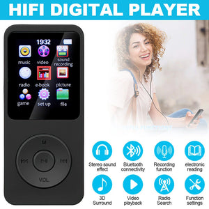 128GB Bluetooth MP4/MP3 Lossless Music Player with FM Radio & Recorder for Sports