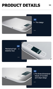 10kg Digital Kitchen Scale, Rechargeable, Stainless Steel, Precision for Cooking & Jewelry Weighing