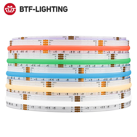 6-Pin 12mm DC24V LED Light Strip, 960 LEDs, RGB CW WW, Flexible COB, High Density RA90, 18W Dimmable