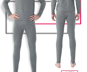 "5XL Thermal Cotton Long Johns Set - Oversized Winter/Spring T-Shirt & Pants"