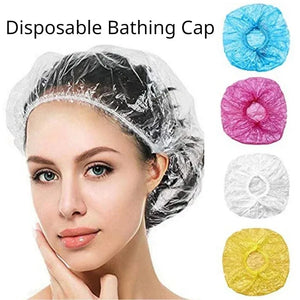 100-Pack Disposable Shower Caps Waterproof Hair Protection for Bath, Salon, Travel