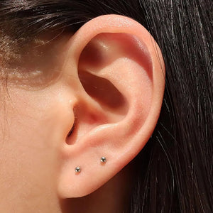 10 Pair 2mm CZ Flat Back Screw Stud Earrings Surgical Steel Cartilage Earrings for Women Men