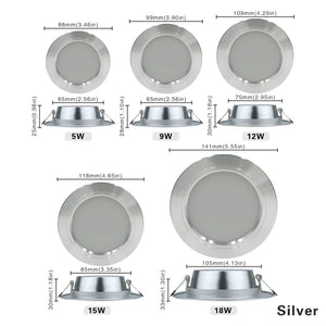 10-Pack LED Downlight 5W-18W Recessed Ceiling Panel Light 220V Round Cold/Warm White Spotlight