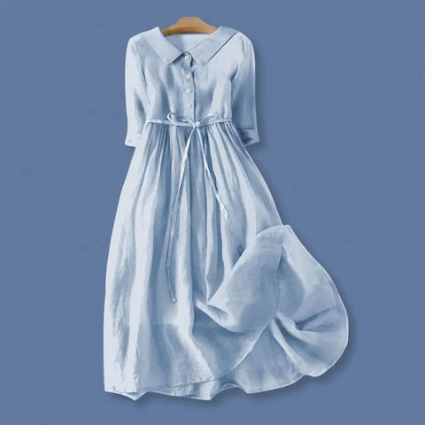 Bohemian Floral Print Lace-Up Midi Dress for Women - A-Line Spring Fashion