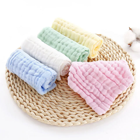 30x30cm 6-Layer Soft Cotton Baby Cartoon Face Towel & Handkerchief