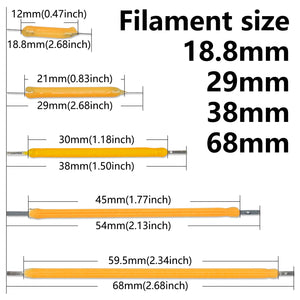 10-Pack LED Filament Bulb Parts: 18.8-68mm, 3V-57V Edison Lamp Diodes