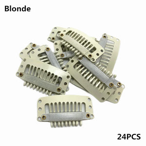 "24pcs Droplet Shape Wig Clips 9 Teeth Snap for Hair Extensions & Bangs"
