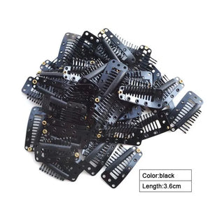 100pcs Hair Extension Clips 3.2cm 9-Teeth - Manganese Steel Salon & DIY Use