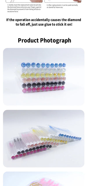 10-Pack Reusable Mascara Wands with Tubes & Case for Lash and Brow Grooming
