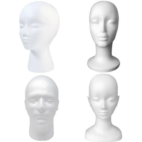 Foam Wig Head Mannequin Dummy Stand for Wigs, Glasses, Hats Display Holder Female Model