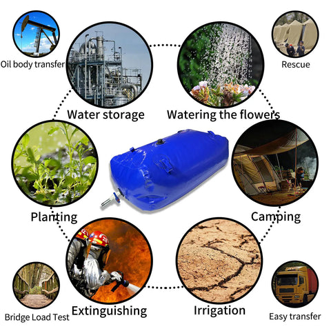 Collapsible 110L/240L Water Storage Bag, Foldable Bladder for Drought & Fire Emergency Use