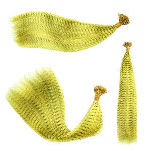 10 Pcs Colored Feather Hair Extensions I Tip Synthetic Zebra Strands Hairpiece