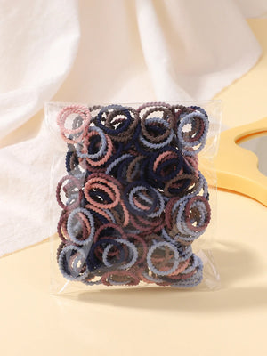 100pcs 2cm Colorful Hair-Safe Elastic Rubber Bands for Toddlers Baby Scrunchies Set