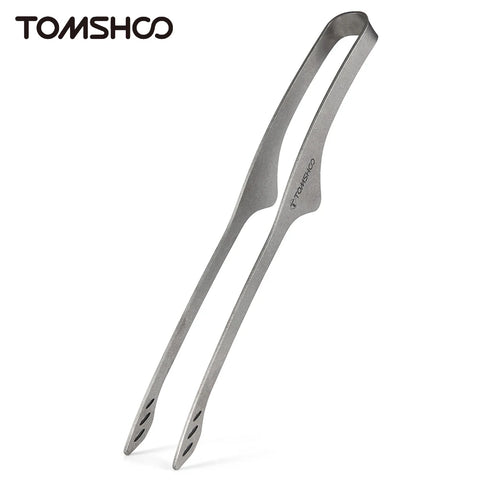 9.2" Lightweight Titanium BBQ Tongs for Outdoor Camping, Hiking, Backpacking Cookware Supplies