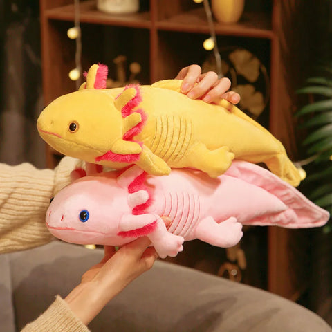 Cute Colorful Newt Axolotl Plush Toy - 45-80cm Stuffed Salamander, Fuzzy Pillow Cushion for Kids