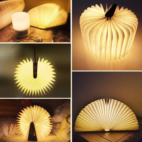 3D Folding LED Night Light - RGB USB Rechargeable Book Lamp for Kid's Bedroom Decor, Birthday Gift
