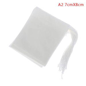 100 Eco-Friendly Biodegradable Drawstring Tea Bags 6x7cm for Loose Leaf & Herbal Filters