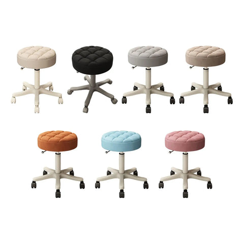 Adjustable Swivel Salon Stool with Wheels 35-45cm for Barbershop & Home Tasks, Heavy-Duty Lash Chair