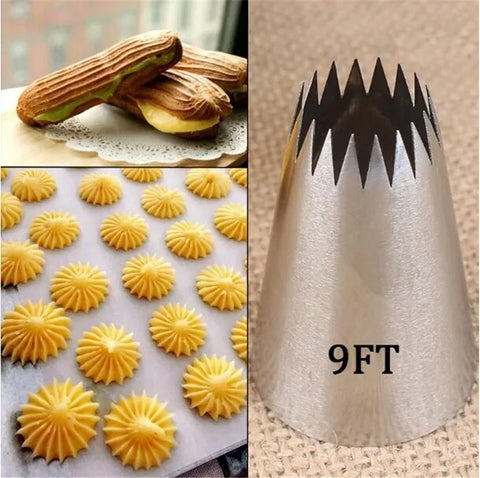 9-Piece Stainless Steel Cake & Cookie Decorating Piping Tips Set