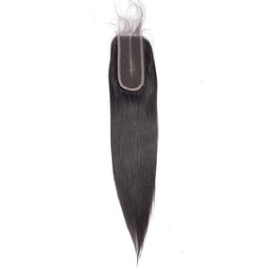 10-22" Transparent Lace Closure 2x6 Pre-plucked with Baby Hair Natural Color Brazilian Hair Extensions
