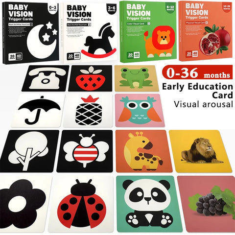 High Contrast Baby Flash Cards - Montessori Visual Stimulation for Infant Learning
