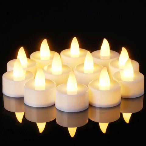 Flameless LED Tea Lights, Warm White, 6-96 Pack, Halloween & Christmas Decor Candles