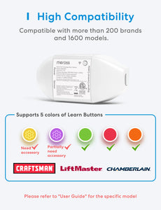HomeKit Smart WiFi Garage Door Opener with Remote Control & Sensors, Compatible with Alexa, Google Assistant, SmartThings