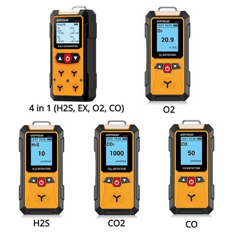 Gas Detector Meter O2 CO H2S Combustible Gas Analyzer Leak Detector Air Quality Monitor