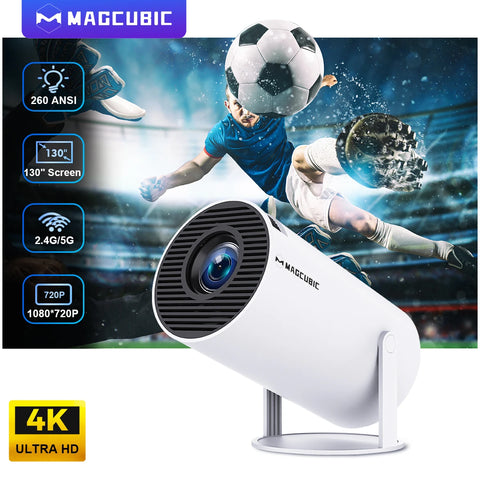 4K Home Cinema Projector Android 11, Dual WiFi6, 260 ANSI, BT5.0, 1080P/720P, Outdoor & Indoor Use