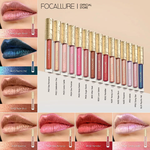 15pc Hydrating Lip Gloss Set - Long-lasting Shimmer Makeup Collection