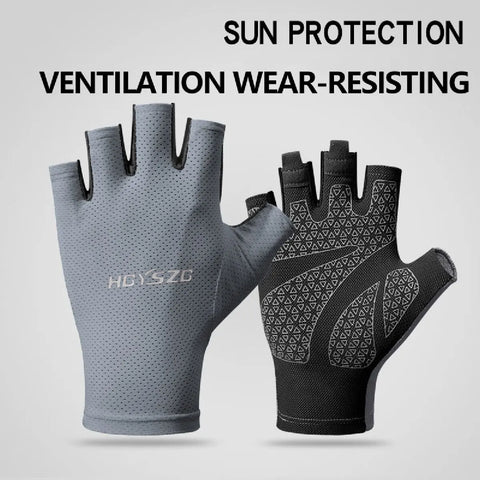 Breathable Anti-Slip Fingerless Cycling Gloves for Men & Women, Half Finger, Ideal for Summer Fishing & Biking