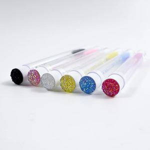 10-Pack Reusable Mascara Wands with Tubes & Case for Lash and Brow Grooming