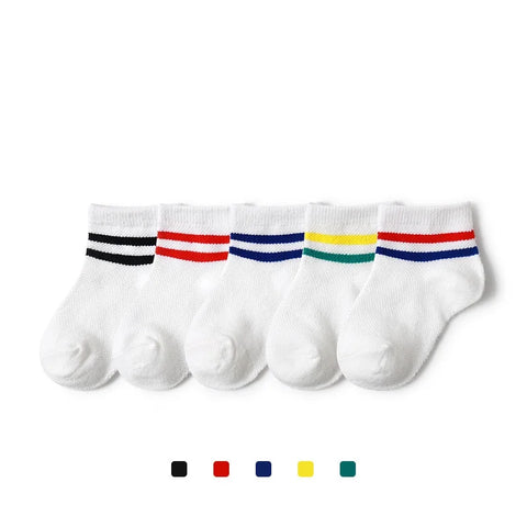 Baby Boys Cotton Summer Socks Set 5/10 Pairs Infant Toddler 0-9 Years Solid Sport Socks Kids Students