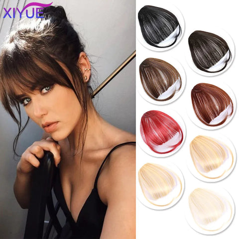 Fake Blunt Air Bangs Clip-in Extension Synthetic Fringe Hairpiece