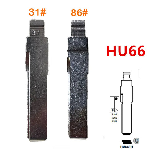 10 Pcs 31# 86# Flip Remote Key Blades Compatible with VW Passat Bora, Seat, Skoda, Audi - Keydiy, Xhorse, VVDI, JMD