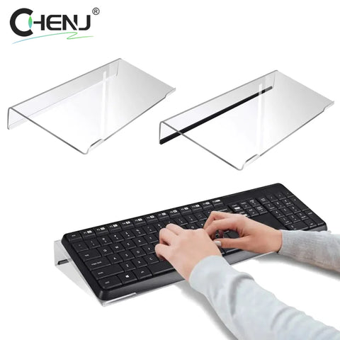 Acrylic 78-Key Keyboard Stand Riser Tray - Non-Slip Transparent Desktop Holder for Office Use