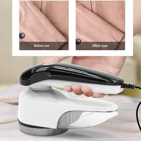 Electric Fabric Lint Remover - Rechargeable Fuzz, Fluff & Clothes Shaver with Brush & Blade