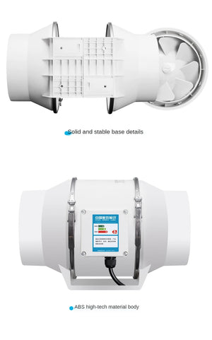 "Inline Duct Extractor Fan 3-6 Inch Low Noise Hydroponic Kitchen Grow Room Ventilation Exhaust"