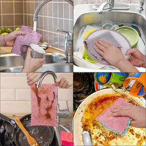 10-Pack Microfiber Dish Towels Set - Reusable Kitchen Cleaning Cloths