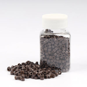 1000pcs 5mm Silicone Micro Beads for I Tip Hair Extensions, Microlink Hair Extension Beads, Premium Lined Beads Tool