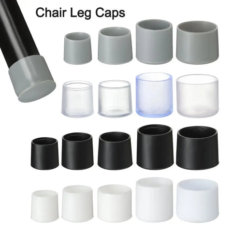 10pc Chair Leg Rubber Caps Furniture Feet Protectors Plastic Pipe Covers Leveling Pads Set