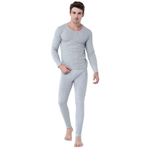 "5XL Thermal Cotton Long Johns Set - Oversized Winter/Spring T-Shirt & Pants"