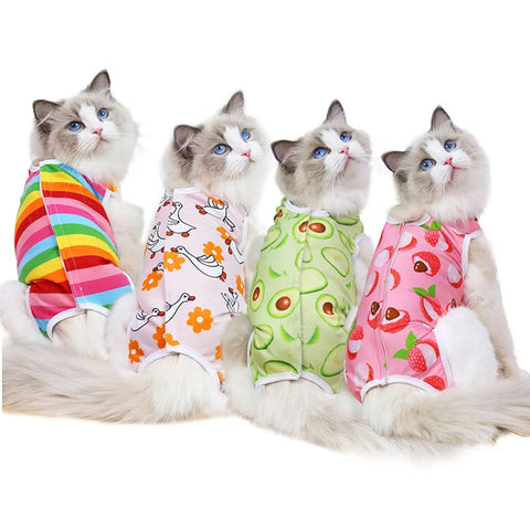 Cat Recovery Suit: Breathable Post-Surgery Anti-Lick Spay Onesie for Cats